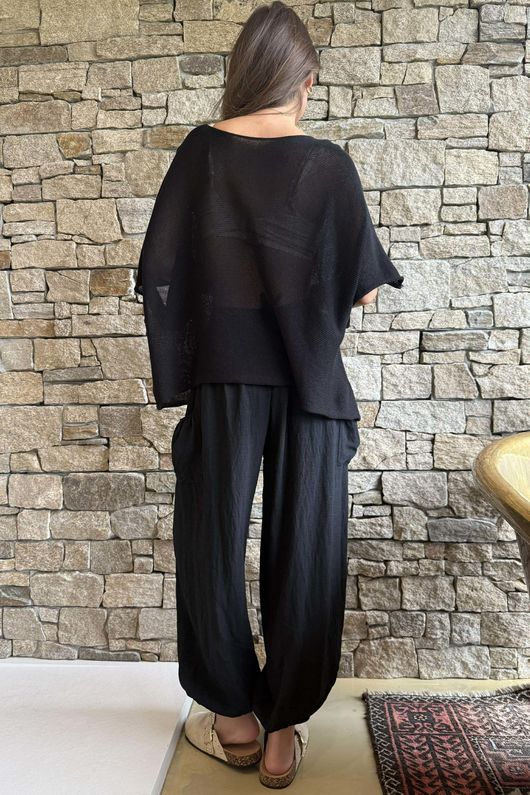 Conrad Box Cotton Knit Black